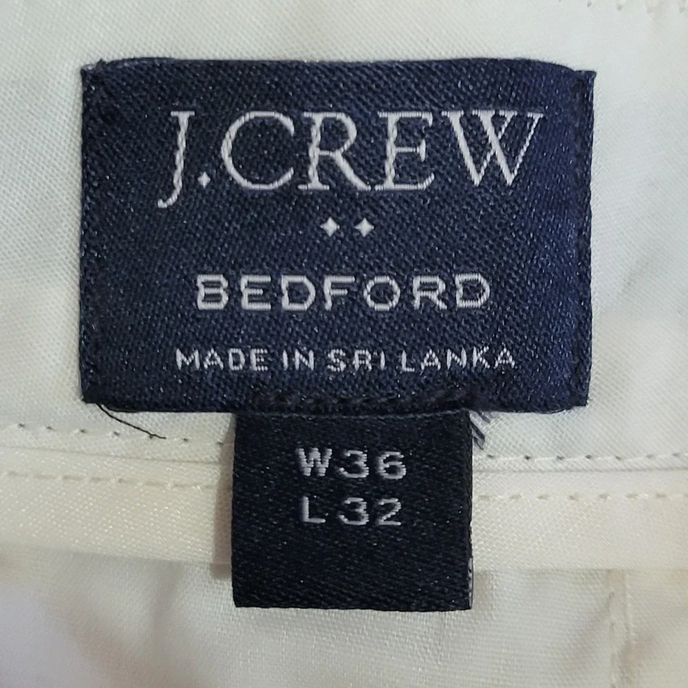 J. Crew Mens 36x32 Bedford Dress Pants Blue Plaid Cotton Flat Front